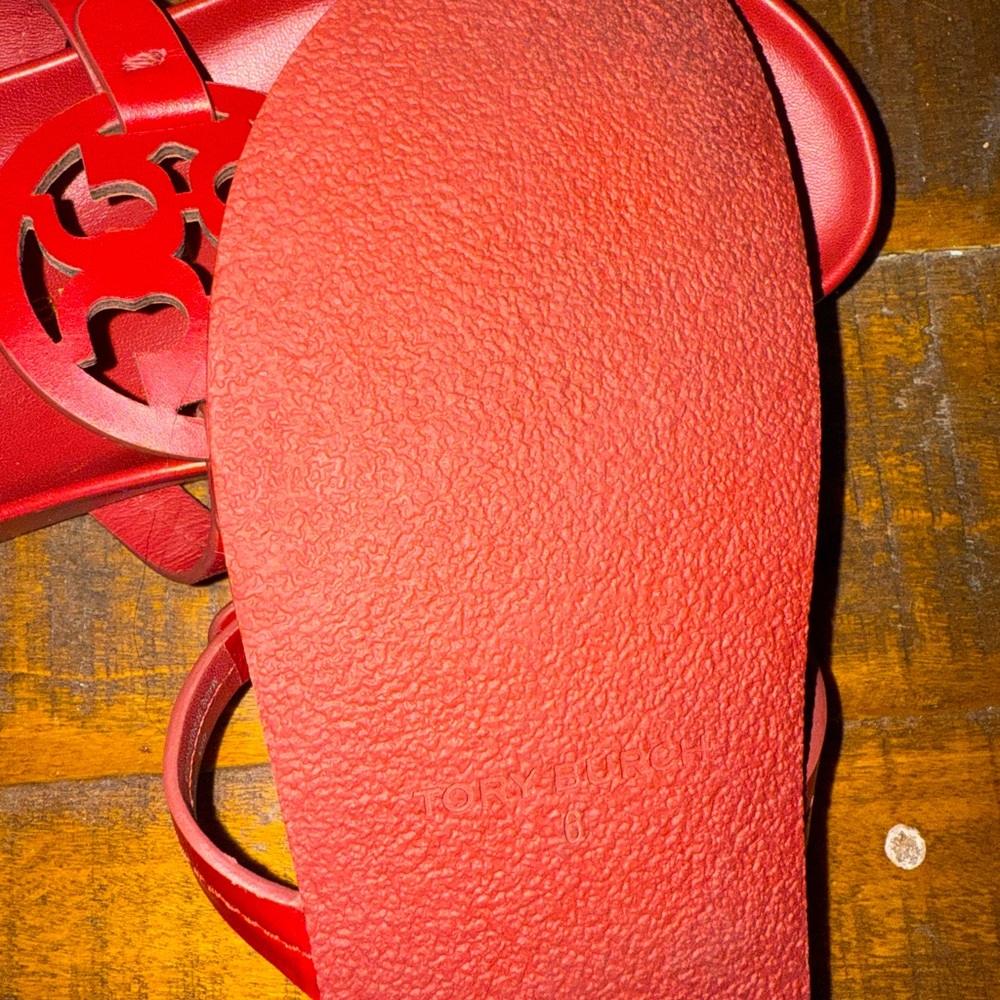 Tory Burch Cherry Red Slide Sandals - Picture 4 of 4